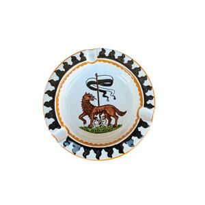 VINTAGE BONCI SIENA ITALY ASHTRAY Hand Painted Majolica